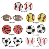 Maxbell 2 Pairs Sports Stud Earrings Unique Statement Earrings for Women Teens Gifts Style A