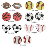 Maxbell 2 Pairs Sports Stud Earrings Unique Statement Earrings for Women Teens Gifts Style A