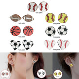Maxbell 2 Pairs Sports Stud Earrings Unique Statement Earrings for Women Teens Gifts Style A