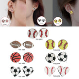 Maxbell 2 Pairs Sports Stud Earrings Unique Statement Earrings for Women Teens Gifts Style A