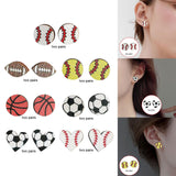 Maxbell 2 Pairs Sports Stud Earrings Unique Statement Earrings for Women Teens Gifts Style A