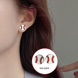 Maxbell 2 Pairs Sports Stud Earrings Unique Statement Earrings for Women Teens Gifts Style A