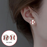 Maxbell 2 Pairs Sports Stud Earrings Unique Statement Earrings for Women Teens Gifts Style A