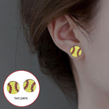 Maxbell 2 Pairs Sports Stud Earrings Unique Statement Earrings for Women Teens Gifts Style C