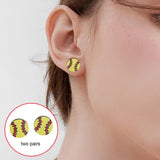 Maxbell 2 Pairs Sports Stud Earrings Unique Statement Earrings for Women Teens Gifts Style C
