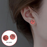 Maxbell 2 Pairs Sports Stud Earrings Unique Statement Earrings for Women Teens Gifts Style D
