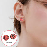 Maxbell 2 Pairs Sports Stud Earrings Unique Statement Earrings for Women Teens Gifts Style D