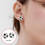 Maxbell 2 Pairs Sports Stud Earrings Unique Statement Earrings for Women Teens Gifts Style E