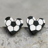 Maxbell 2 Pairs Sports Stud Earrings Unique Statement Earrings for Women Teens Gifts Style F