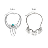 Maxbell Arm Bracelet Arm Cuff Chain Gift Armlet Charms Tassel Alloy for Engagement Style A