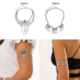 Maxbell Arm Bracelet Arm Cuff Chain Gift Armlet Charms Tassel Alloy for Engagement Style A