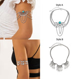 Maxbell Arm Bracelet Arm Cuff Chain Gift Armlet Charms Tassel Alloy for Engagement Style A