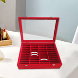 Maxbell Jewelry Organizer Tray Flocking Lining for Art Craft Fairs Dresser Shows Red