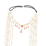Maxbell Bridal Forehead Chain Long Hair Accessories Hair Accessories with Tassel
