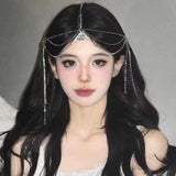 Maxbell Forehead Headpiece Elegant Forehead Jewelry Pendant for Prom Beauty Pageant