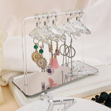 Maxbell Transparent Acrylic Earring Display Stand for Women Girls 8Pcs Hanger Rack