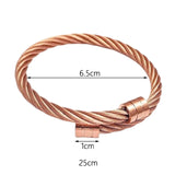 Maxbell Steel Twisted Wire Cuff Bangle Bracelet Hip Hop Bracelet Rose Aureate
