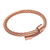 Maxbell Steel Twisted Wire Cuff Bangle Bracelet Hip Hop Bracelet Rose Aureate