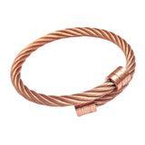 Maxbell Steel Twisted Wire Cuff Bangle Bracelet Hip Hop Bracelet Rose Aureate