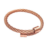 Maxbell Steel Twisted Wire Cuff Bangle Bracelet Hip Hop Bracelet Rose Aureate