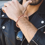 Maxbell Steel Twisted Wire Cuff Bangle Bracelet Hip Hop Bracelet Rose Aureate