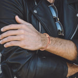 Maxbell Steel Twisted Wire Cuff Bangle Bracelet Hip Hop Bracelet Rose Aureate