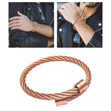 Maxbell Steel Twisted Wire Cuff Bangle Bracelet Hip Hop Bracelet Rose Aureate