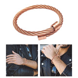 Maxbell Steel Twisted Wire Cuff Bangle Bracelet Hip Hop Bracelet Rose Aureate