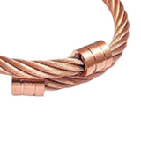 Maxbell Steel Twisted Wire Cuff Bangle Bracelet Hip Hop Bracelet Rose Aureate