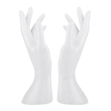 Maxbell 1Pair Female Mannequin Hand Multifunctional for Finger Ring Photograph Props White