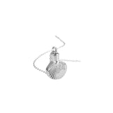 Maxbell Cremation Necklace Keychain Ash Holder for Mom and Dad Pet Husband and Wife Argent