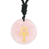 Maxbell Necklace Pendant Ankh Cross Pattern Sacred symbol Jewelry for Parties Easter Pink