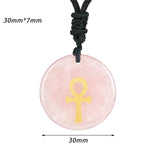 Maxbell Necklace Pendant Ankh Cross Pattern Sacred symbol Jewelry for Parties Easter Pink