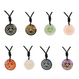 Maxbell Round Shape Triquetra Necklace with Rope Chain Rune Necklace for Women Girls Black