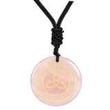Maxbell Round Shape Triquetra Necklace with Rope Chain Rune Necklace for Women Girls Pink