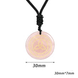 Maxbell Round Shape Triquetra Necklace with Rope Chain Rune Necklace for Women Girls Pink
