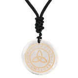 Maxbell Round Shape Triquetra Necklace with Rope Chain Rune Necklace for Women Girls White