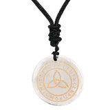 Maxbell Round Shape Triquetra Necklace with Rope Chain Rune Necklace for Women Girls White