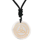 Maxbell Round Shape Triquetra Necklace with Rope Chain Rune Necklace for Women Girls White