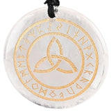 Maxbell Round Shape Triquetra Necklace with Rope Chain Rune Necklace for Women Girls White