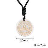 Maxbell Round Shape Triquetra Necklace with Rope Chain Rune Necklace for Women Girls White