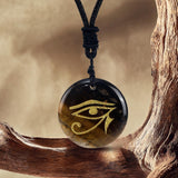 Maxbell Egyptian Eye of Horus Necklace Eye of Horus Pendant for Boys Girls Men Woman Yellow
