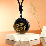 Maxbell Egyptian Eye of Horus Necklace Eye of Horus Pendant for Boys Girls Men Woman Yellow
