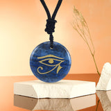 Maxbell Egyptian Eye of Horus Necklace Eye of Horus Pendant for Boys Girls Men Woman Blue