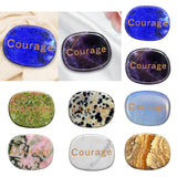 Maxbell Tumbled Stones Gifts Ornament Engraved Letters Polished Rock for Desktop Car Blue