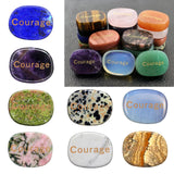 Maxbell Tumbled Stones Gifts Ornament Engraved Letters Polished Rock for Desktop Car Blue