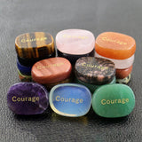 Maxbell Tumbled Stones Gifts Ornament Engraved Letters Polished Rock for Desktop Car Blue