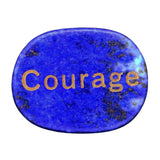 Maxbell Tumbled Stones Gifts Ornament Engraved Letters Polished Rock for Desktop Car Blue