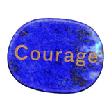 Maxbell Tumbled Stones Gifts Ornament Engraved Letters Polished Rock for Desktop Car Blue