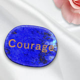Maxbell Tumbled Stones Gifts Ornament Engraved Letters Polished Rock for Desktop Car Blue